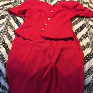 Red 2 piece skirt and top